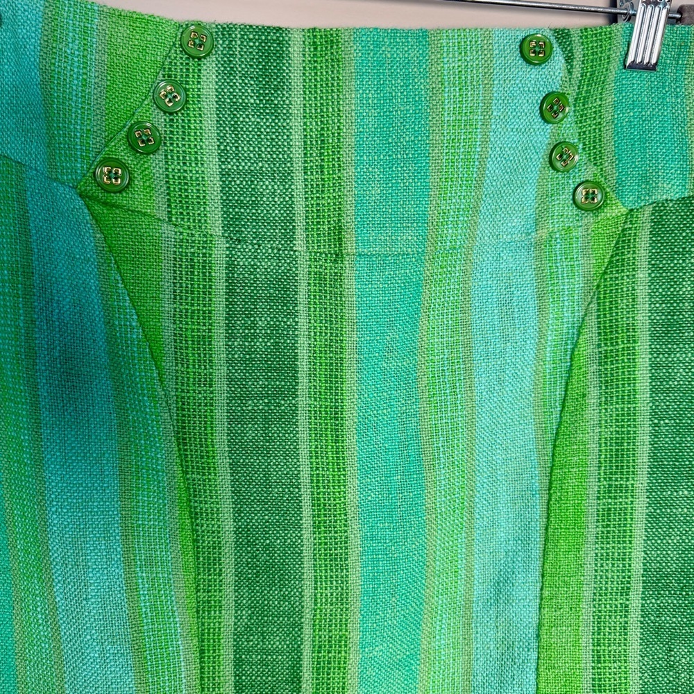 Anthropologie Eva Franco Green Ombre Stripe Classic Pencil Skirt Size 12 - Picture 2 of 9